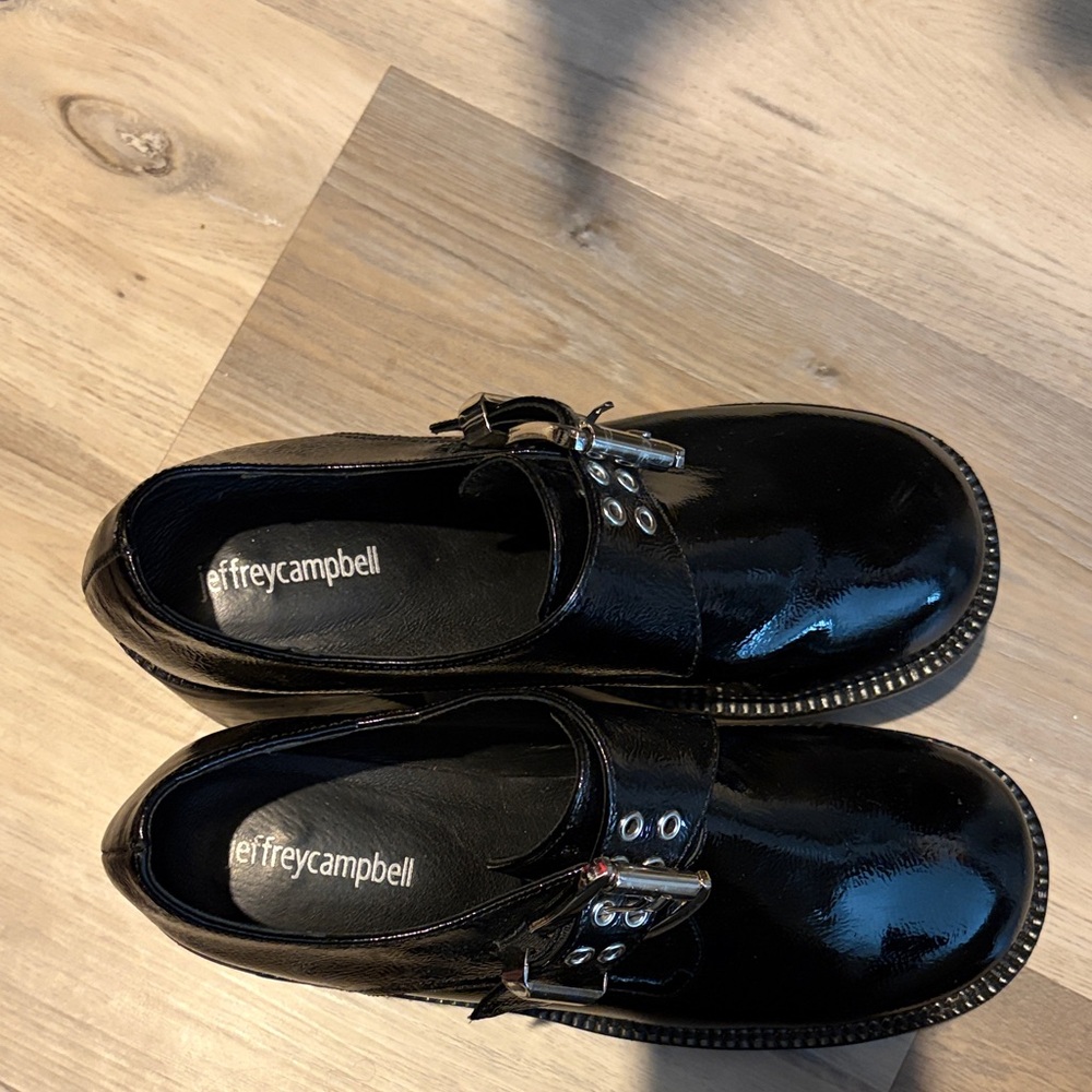 Jeffrey Campbell Glossy Black Platform Shoes - Picture 2 of 4